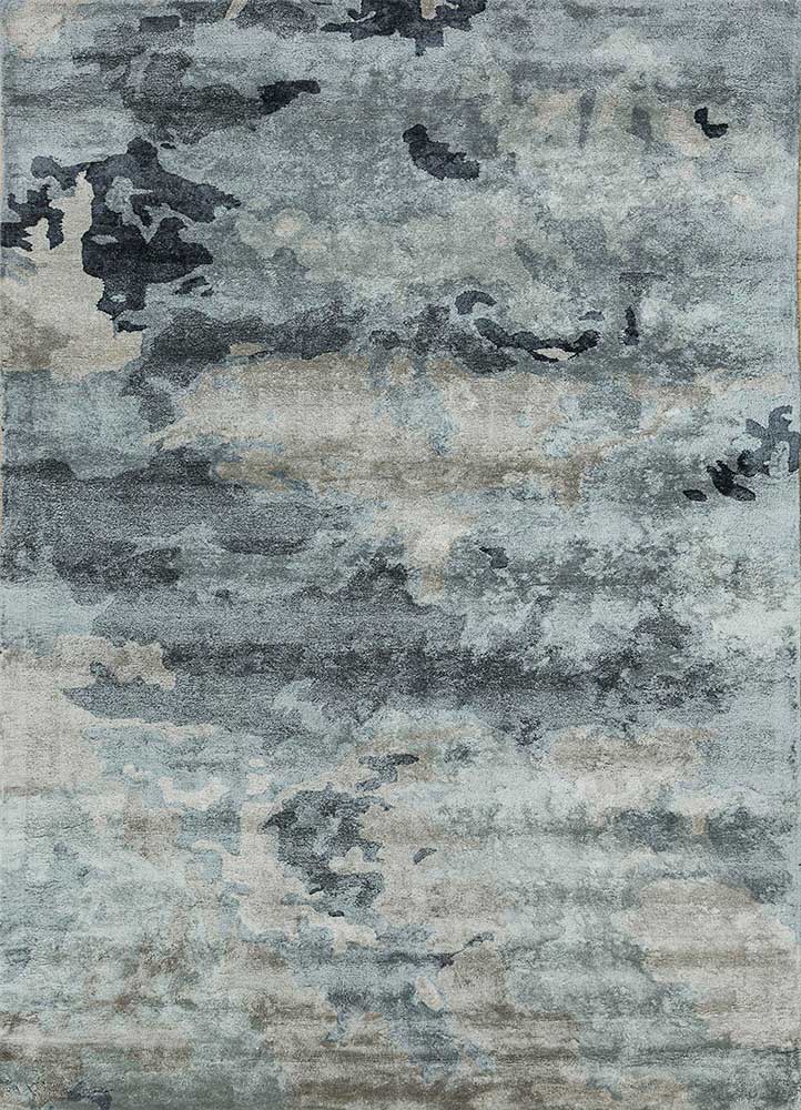 genesis blue viscose Hand Tufted Rug - HeadShot